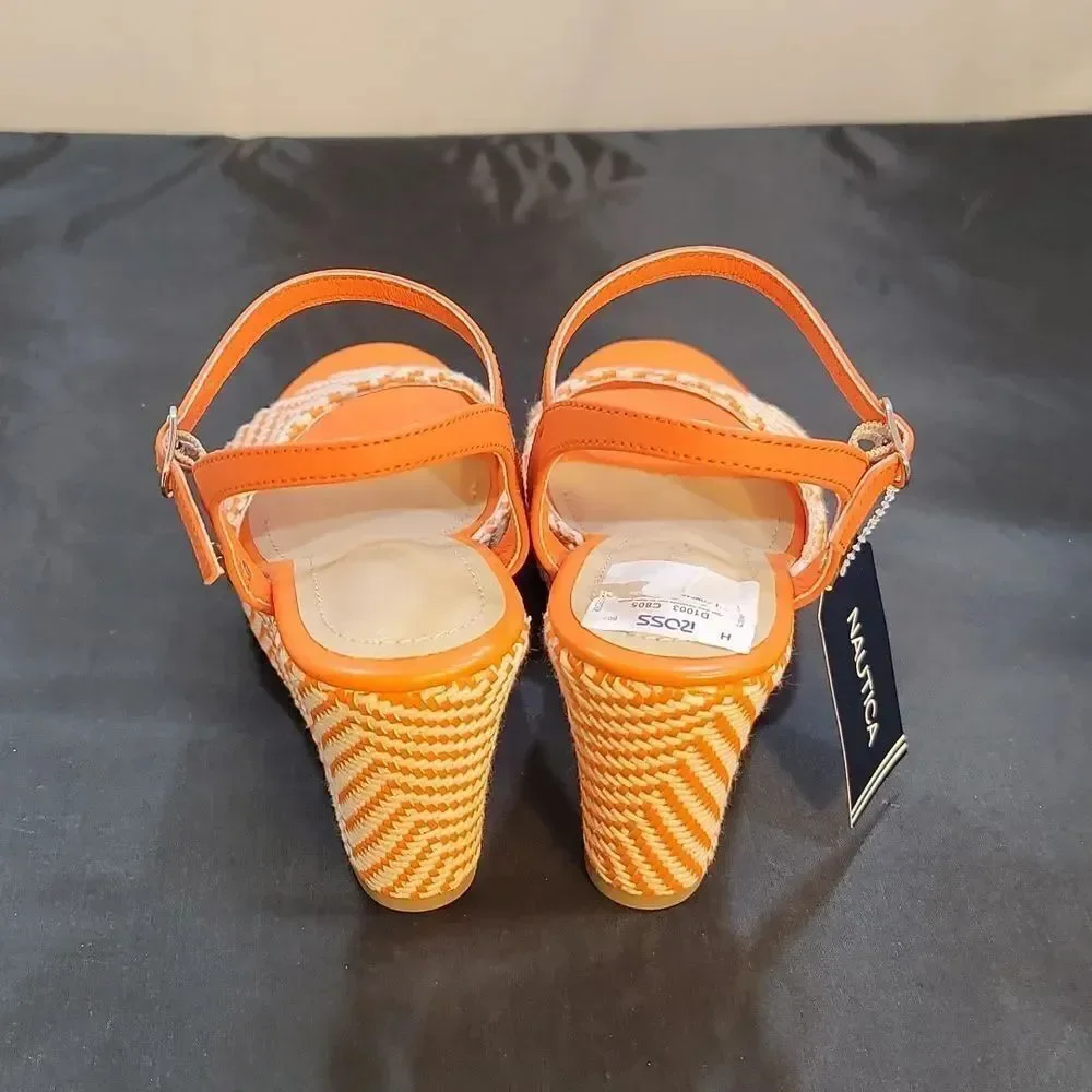 BRAND NEW NAUTICA OPEN TOE HIGH HEEL WEDGE SANDAL S2